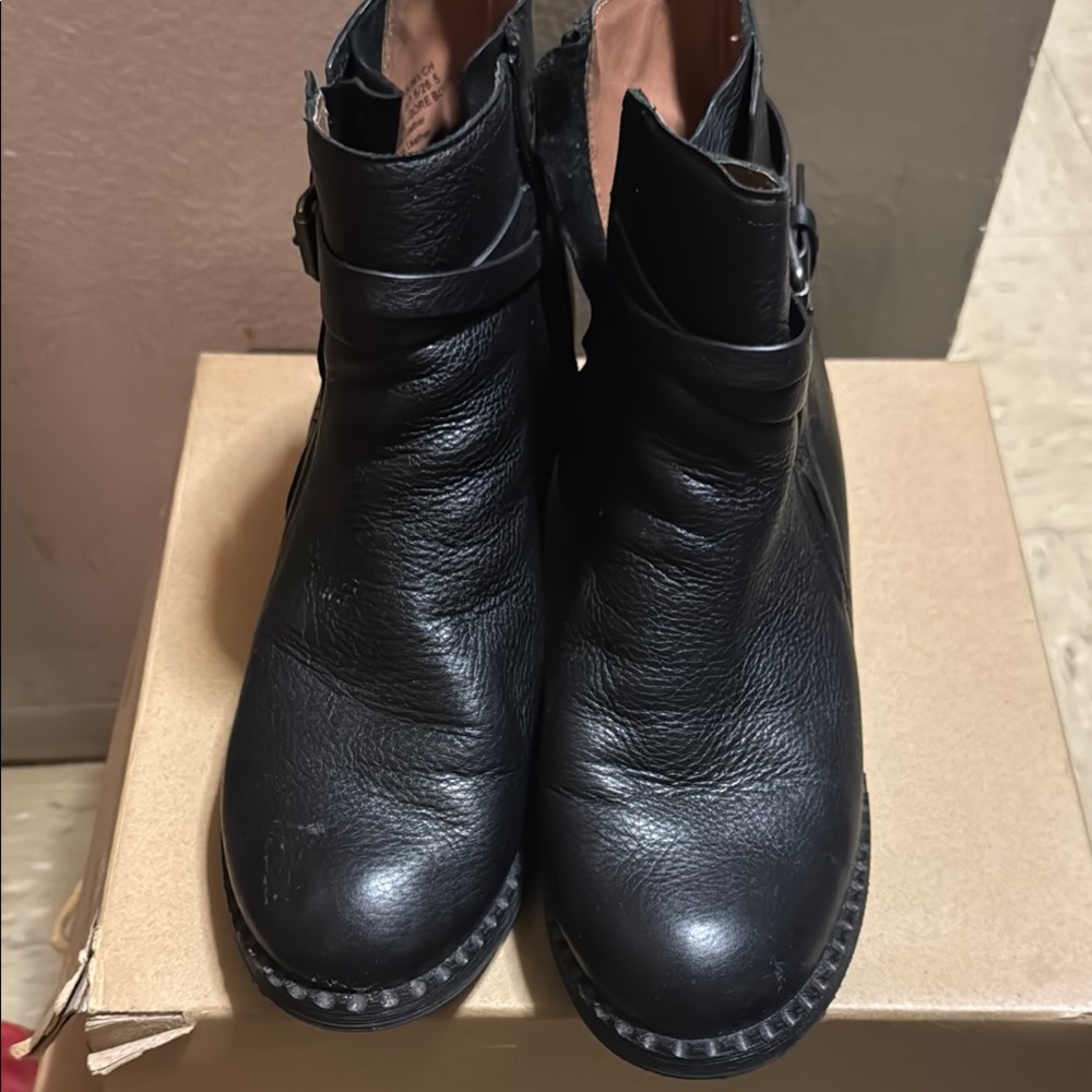 Black Leather Ankle Boots